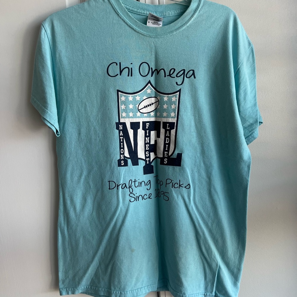 Chi Omega Light Blue Graphic Tee